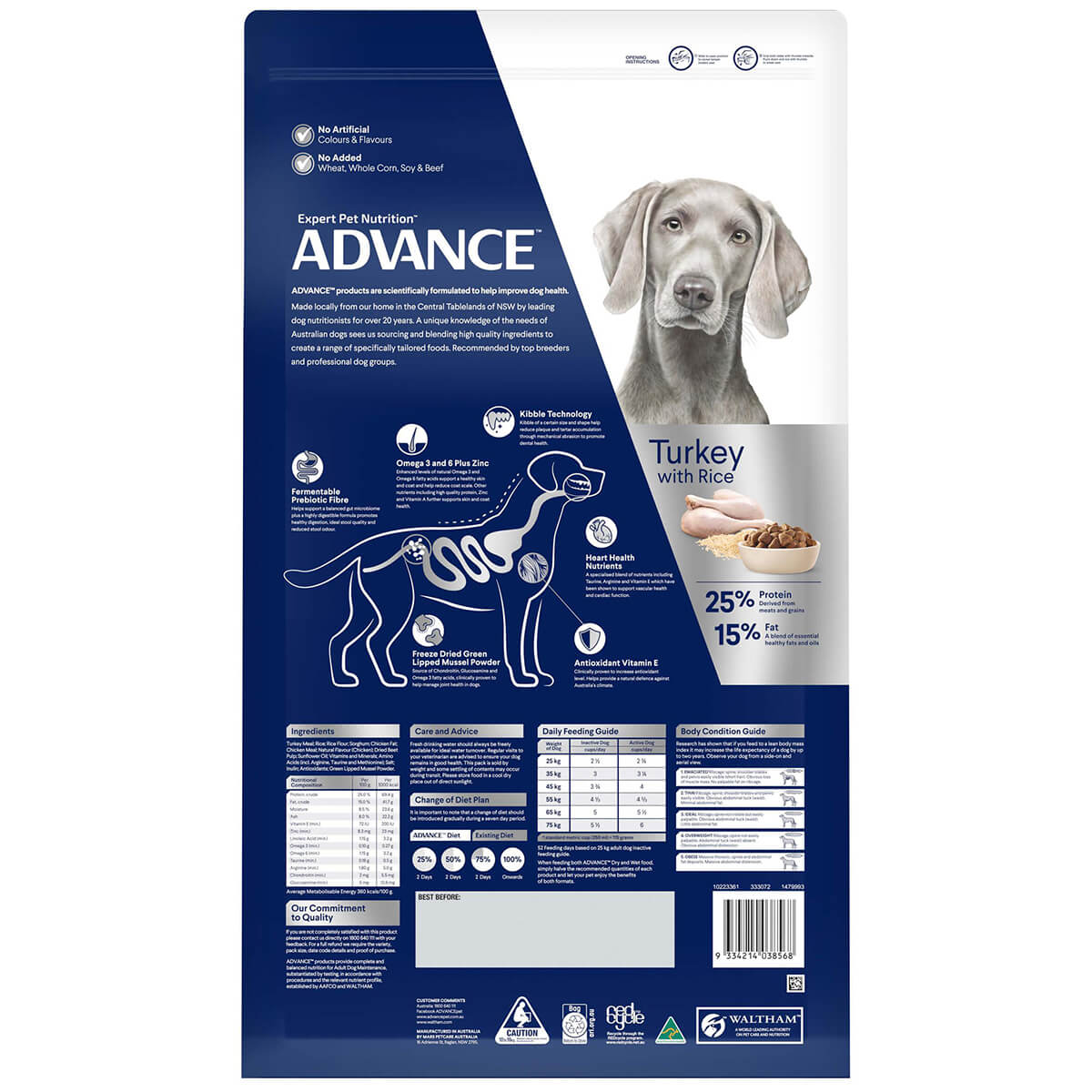 Advance Large Plus Adult Turkey Dry Dog Food 15kg (122711000124) [default_color]