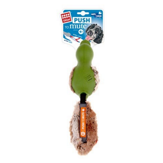 GiGwi Duck With Plush Tail Dog Toy (122812000472) [Green]