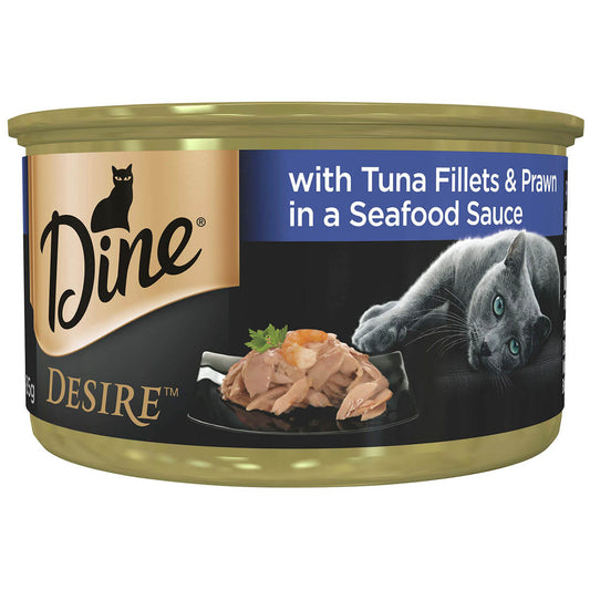 Dine Desire Tuna Fillets & Whole Prawns In A Seafood Sauce Wet Cat Food (131812000021) [default_color]