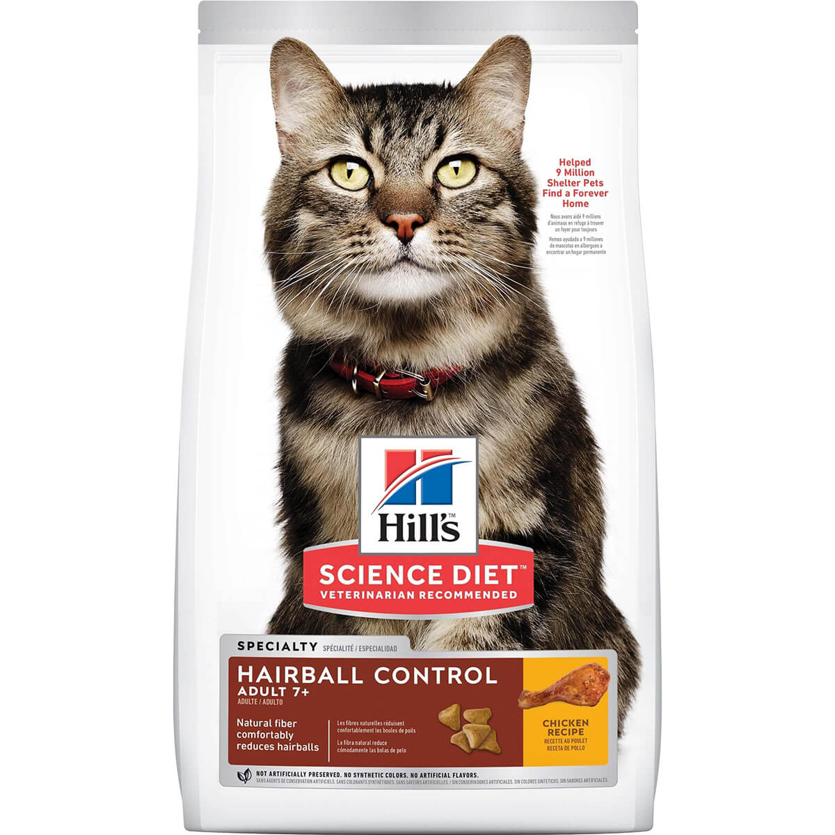 Hill's Science Diet Hairball Control Senior Chicken Dry Cat Food (132617000058) [default_color]