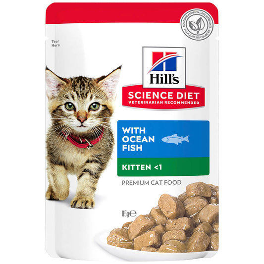 Hill's Science Diet Kitten Ocean Fish Pouches Wet Cat Food 85g (132617000139) [default_color]