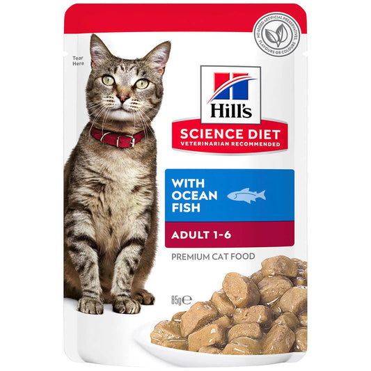 Hill's Science Diet Adult Ocean Fish Pouches Wet Cat Food 85g (132617000141) [default_color]