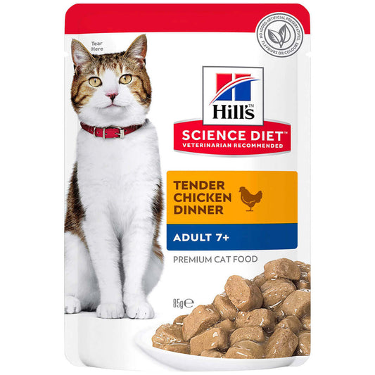 Hill's Science Diet 7+ Adult Chicken Pouches Wet Cat Food 85g (132617000142) [default_color]