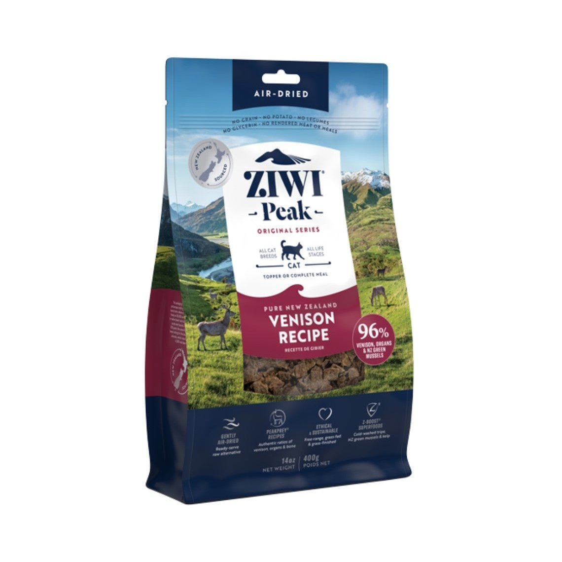 Ziwi Peak Air Dried Venison Recipe Dry Cat Food 400g