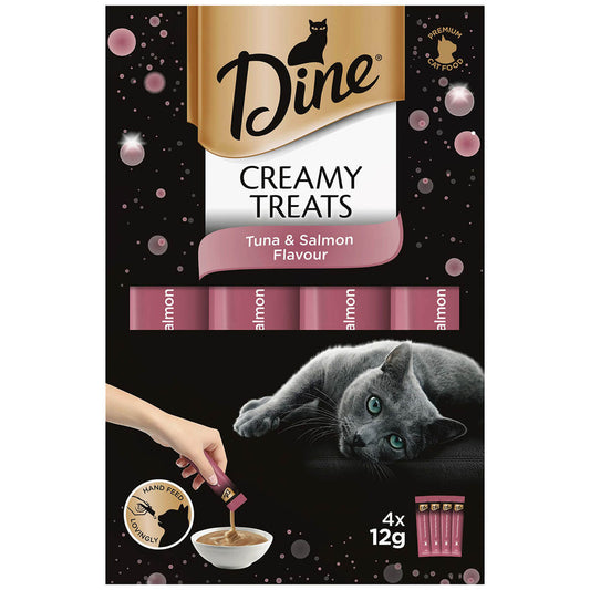 Dine Creamy Treats Tuna & Salmon Flavour Cat Treats 4X12g (133012000124) [default_color]