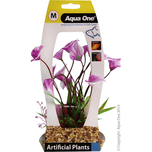 Aqua One Plastic Plant Villarsia with Gravel Base (151616000471) [Yellow]