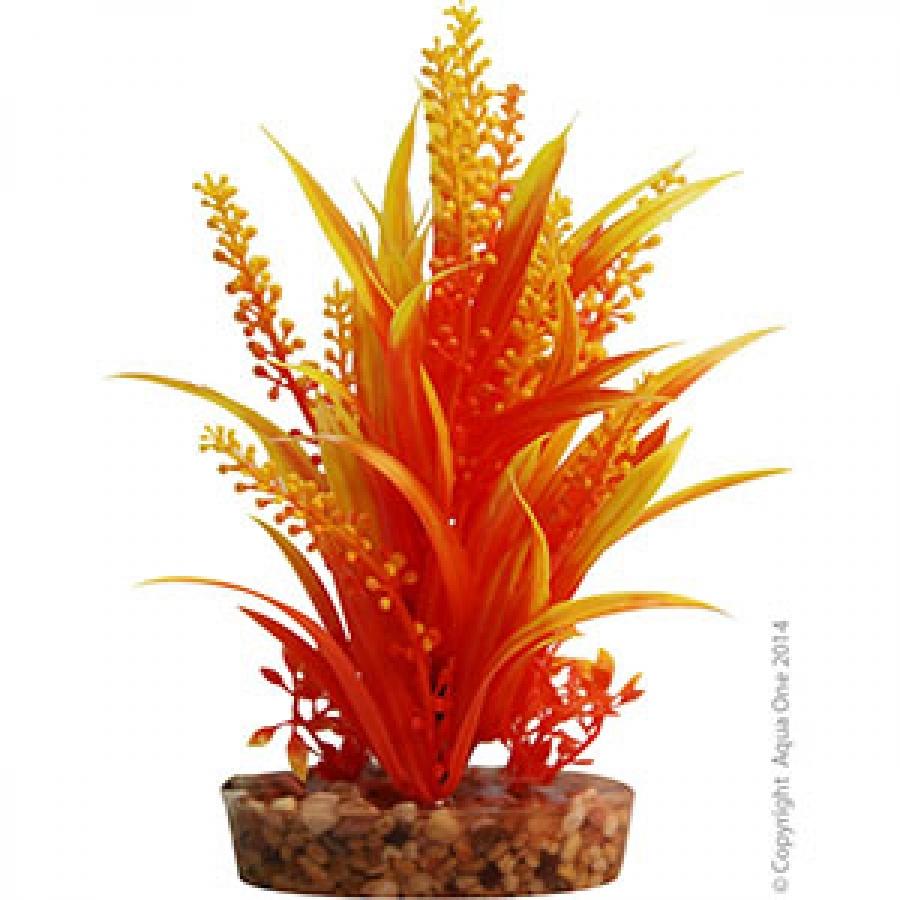 Aqua One Plastic Plant Cabomba with Gravel Base Medium (151616000575) [Orange]