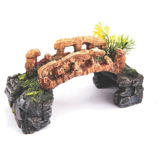 Kazoo Stone Bridge with Plants Small Fish Tank Ornament (151617001302) [default_color]