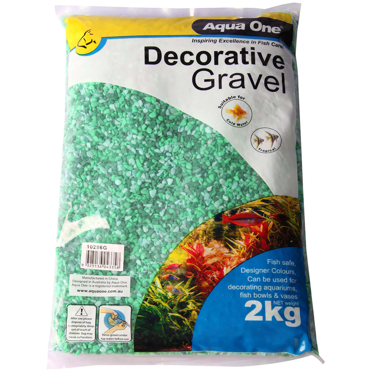 Aqua One Gravel Mixed 2kg (152312000177) [Green]