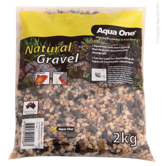 Aqua One Natural Gravel 2kg (152313000206) [Brown]