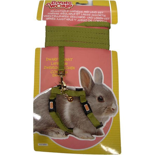 Living World Dwarf Rabbit Harness and Lead Set (181111000008) [Green]