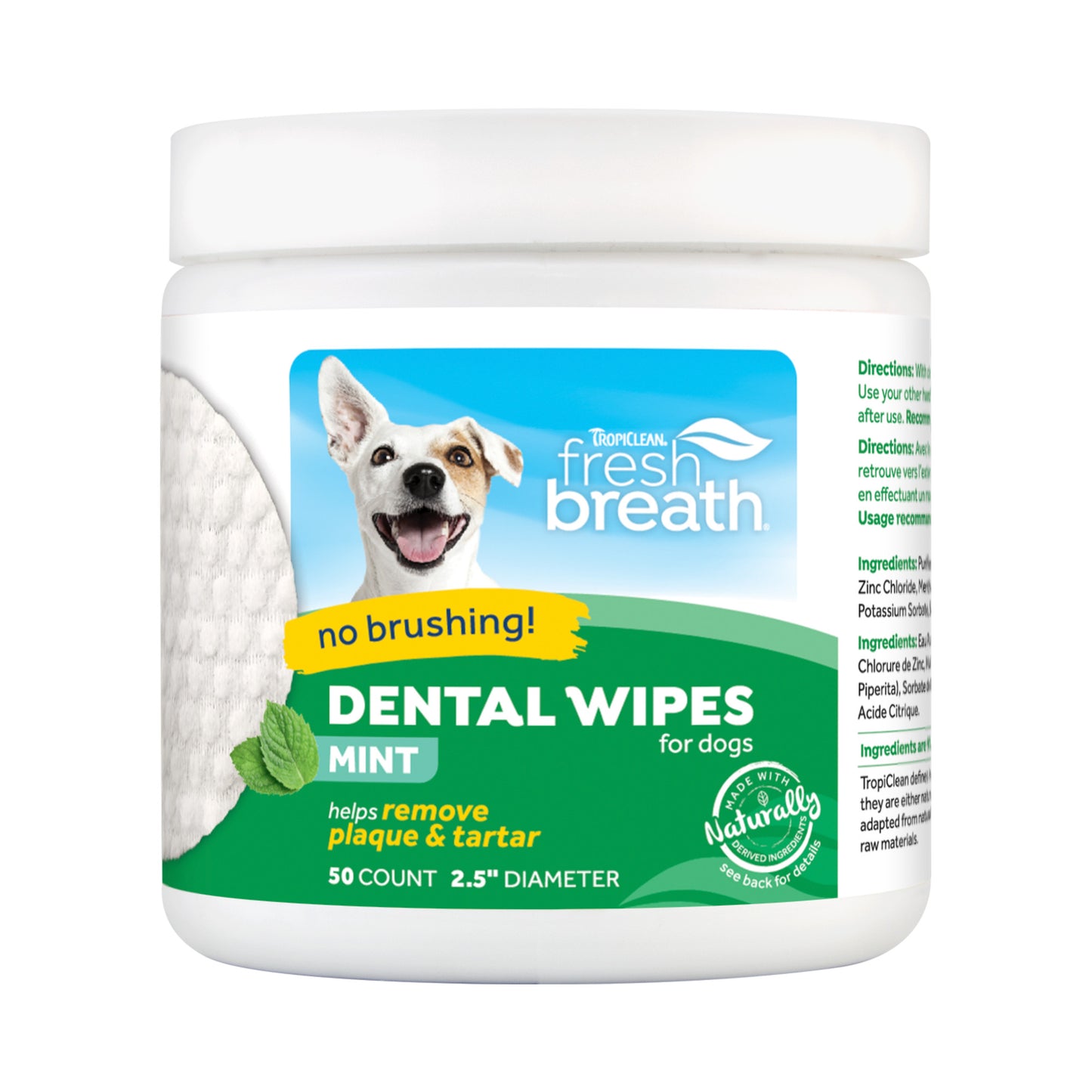 Tropiclean Fresh Breath Dental Wipes 50pk