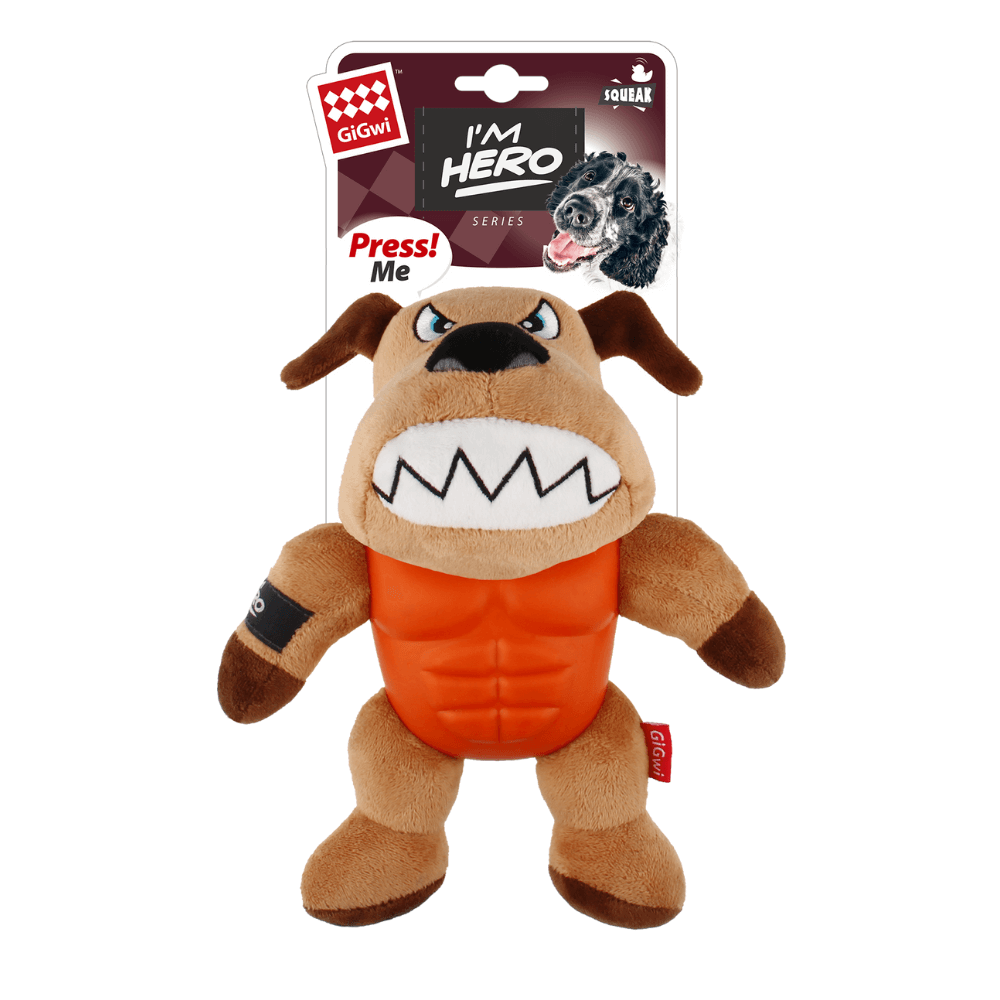 Gigwi Im Hero Armour Dog Plush With Squeak Dog Toy