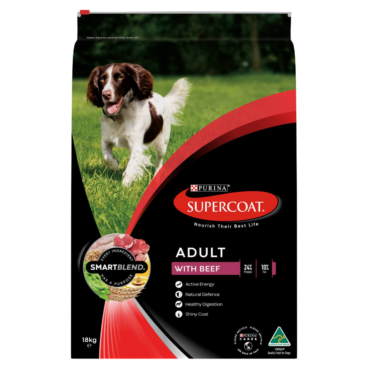 Supercoat Adult Beef Dry Dog Food 18kg