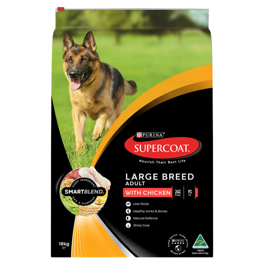 Supercoat Large Breed Adult Chicken Dry Dog Food 18kg