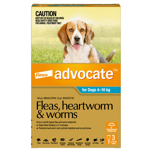 Advocate Flea & Worming Treatment 4-10kg Dog