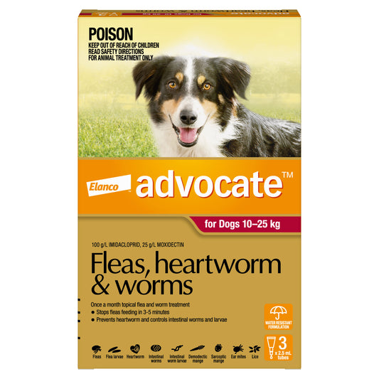 Advocate Flea & Worming Treatment 10-25kg Dog