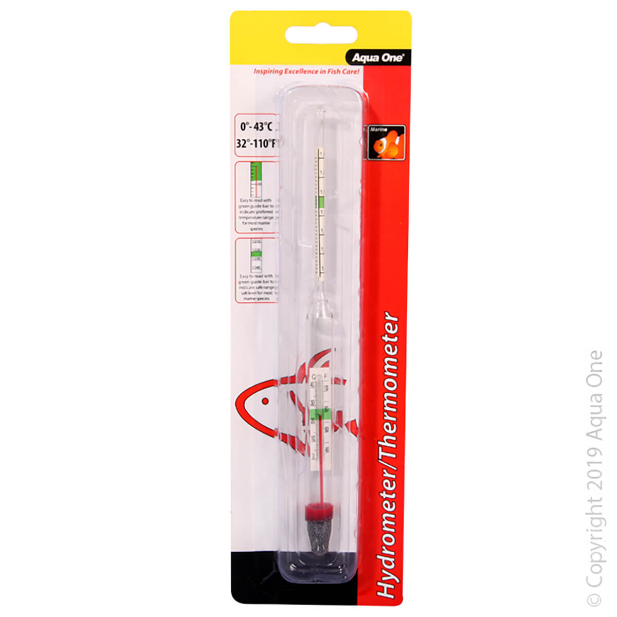 Aqua One Hydrometer with Thermometer Glass