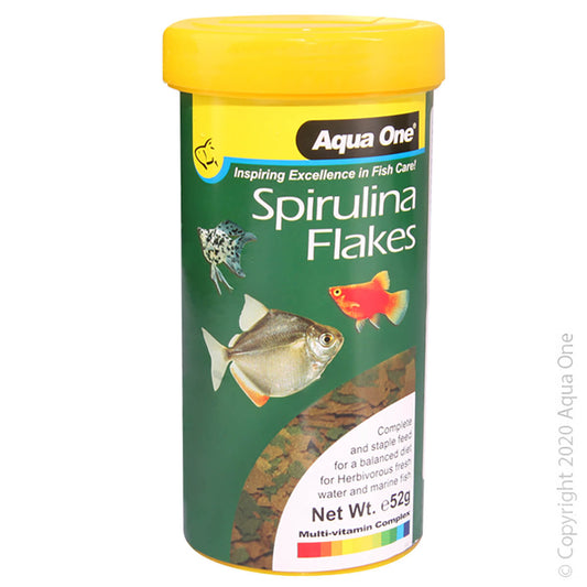 Aqua One Spirulina Flake Fish Food 52g