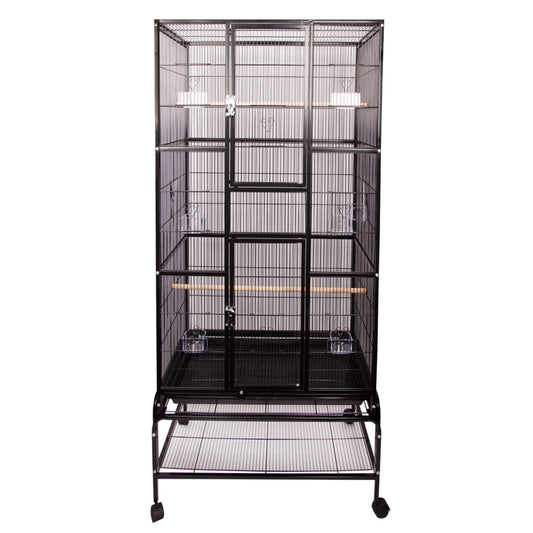 Avi One Bird Cage 604 Square Tall Black 83.5x53.5x180.5cm