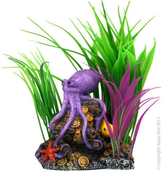 Aqua One Octopus and Plant Fish Tank Ornament