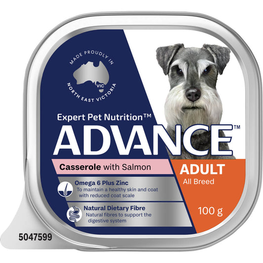 Advance Single Serve Adult Salmon Casserole Wet Dog Food 100g