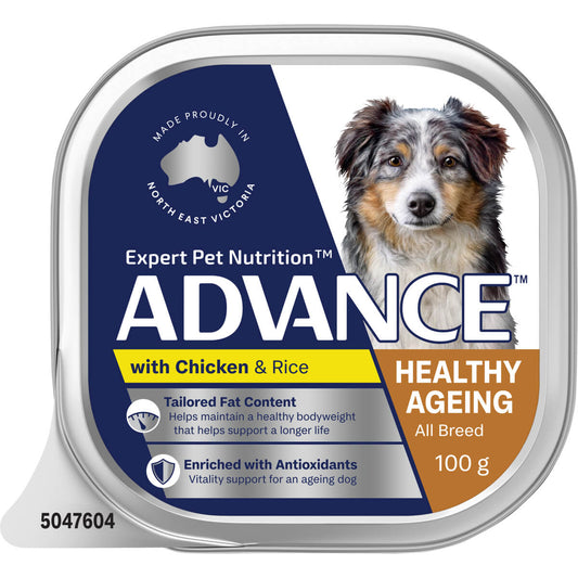 Advance Single Serve Healthy Aging Adult Chicken with Rice Wet Dog Food 100g