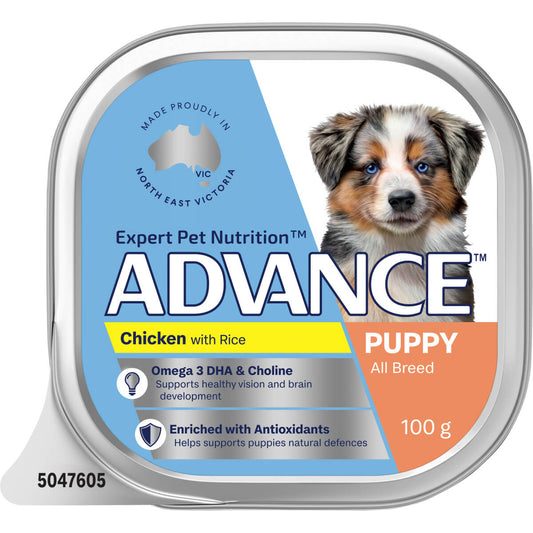 Advance Single Serve Puppy Chicken with Rice Wet Dog Food  100g