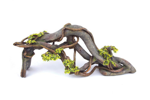 Kazoo Driftwood with Vine and Plants Tank Ornament