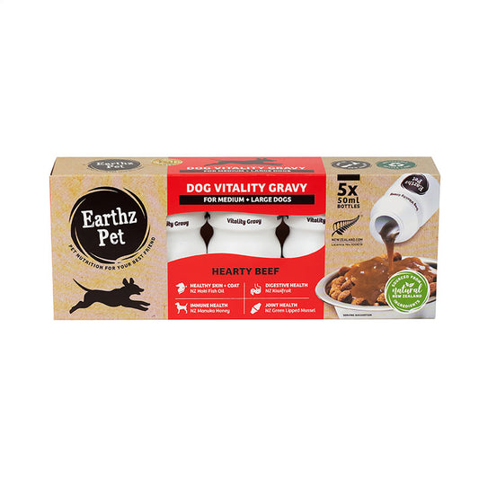 Earthz Pet Vitality Gravy Dog Large Beef 5x50ml