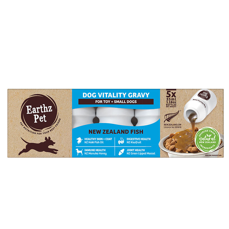 Earthz Pet Vitality Gravy Dog Small Nz Fish 5x35ml