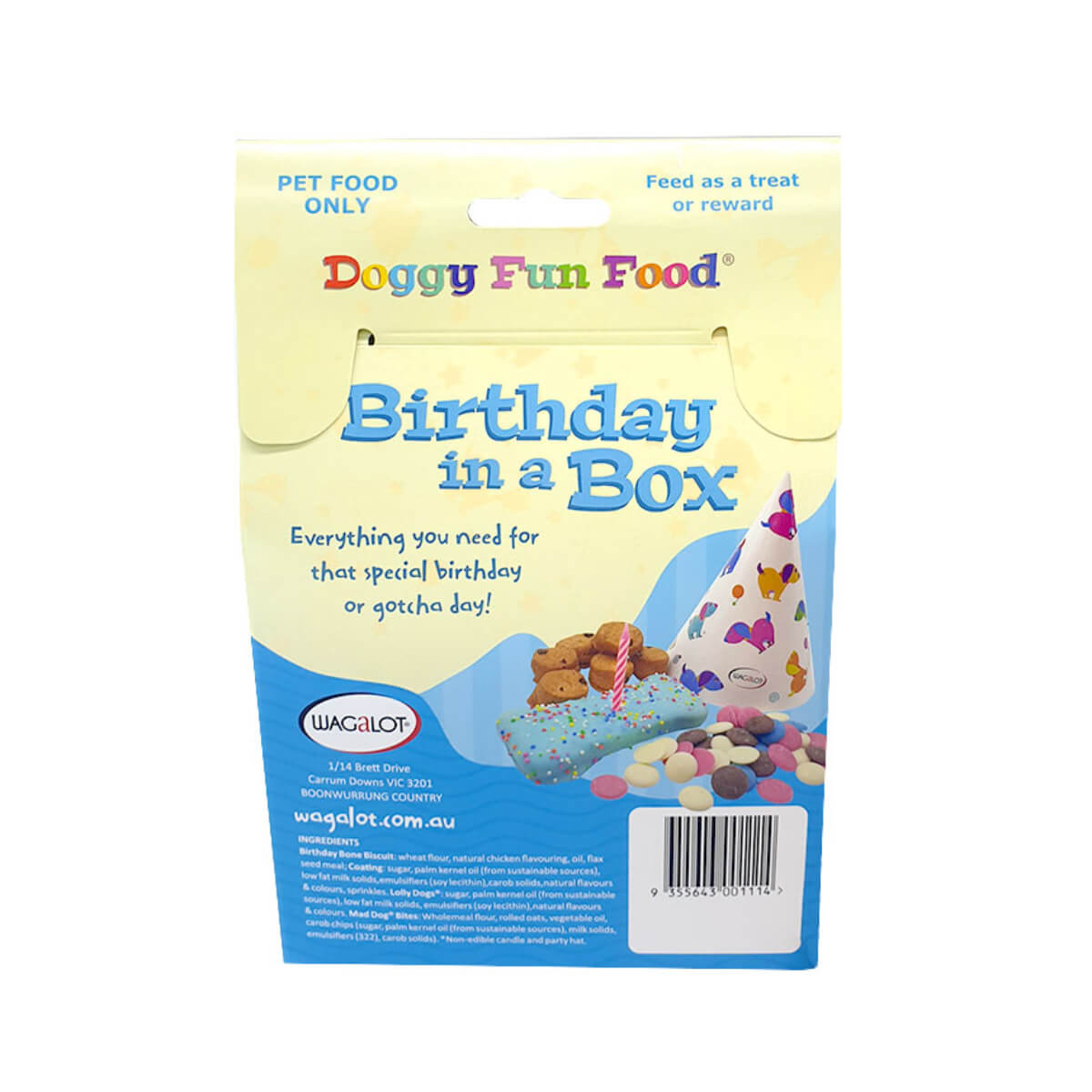 Wagalot Doggy Fun Food Birthday In a Box Dog Treats Blue