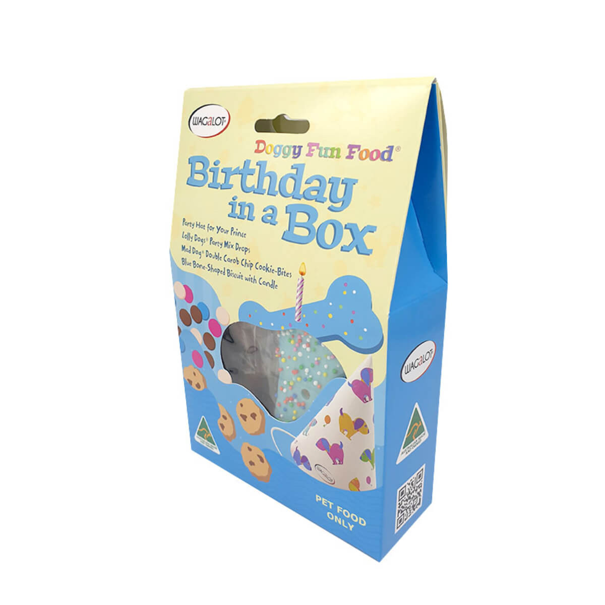 Wagalot Doggy Fun Food Birthday In a Box Dog Treats Blue