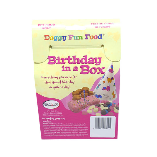 Wagalot Doggy Fun Food Birthday In a Box Dog Treats Pink