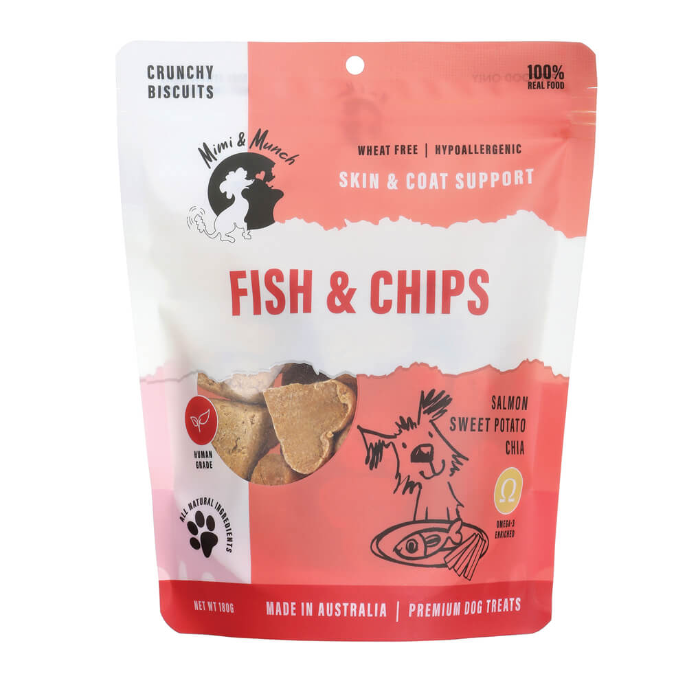 Mimi & Munch Fish & Chips Dog Treats 180g