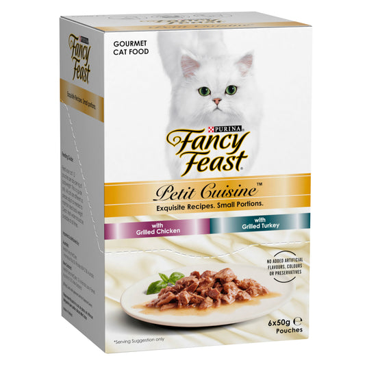 Fancy Feast Adult Petit Cuisine Chicken And Turkey Grilled Wet Cat Food 6 X 50g