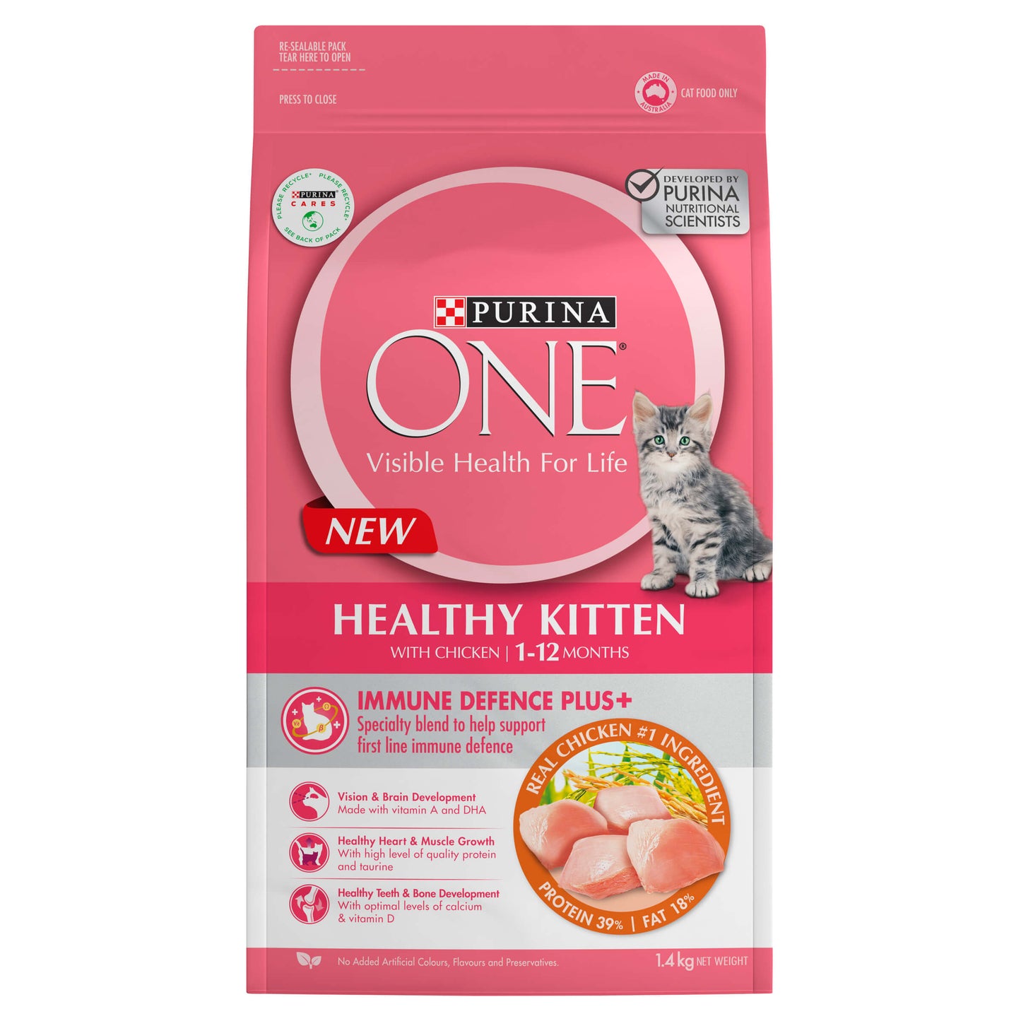 Purina One Kitten Chicken Dry Cat Food 1.4Kg
