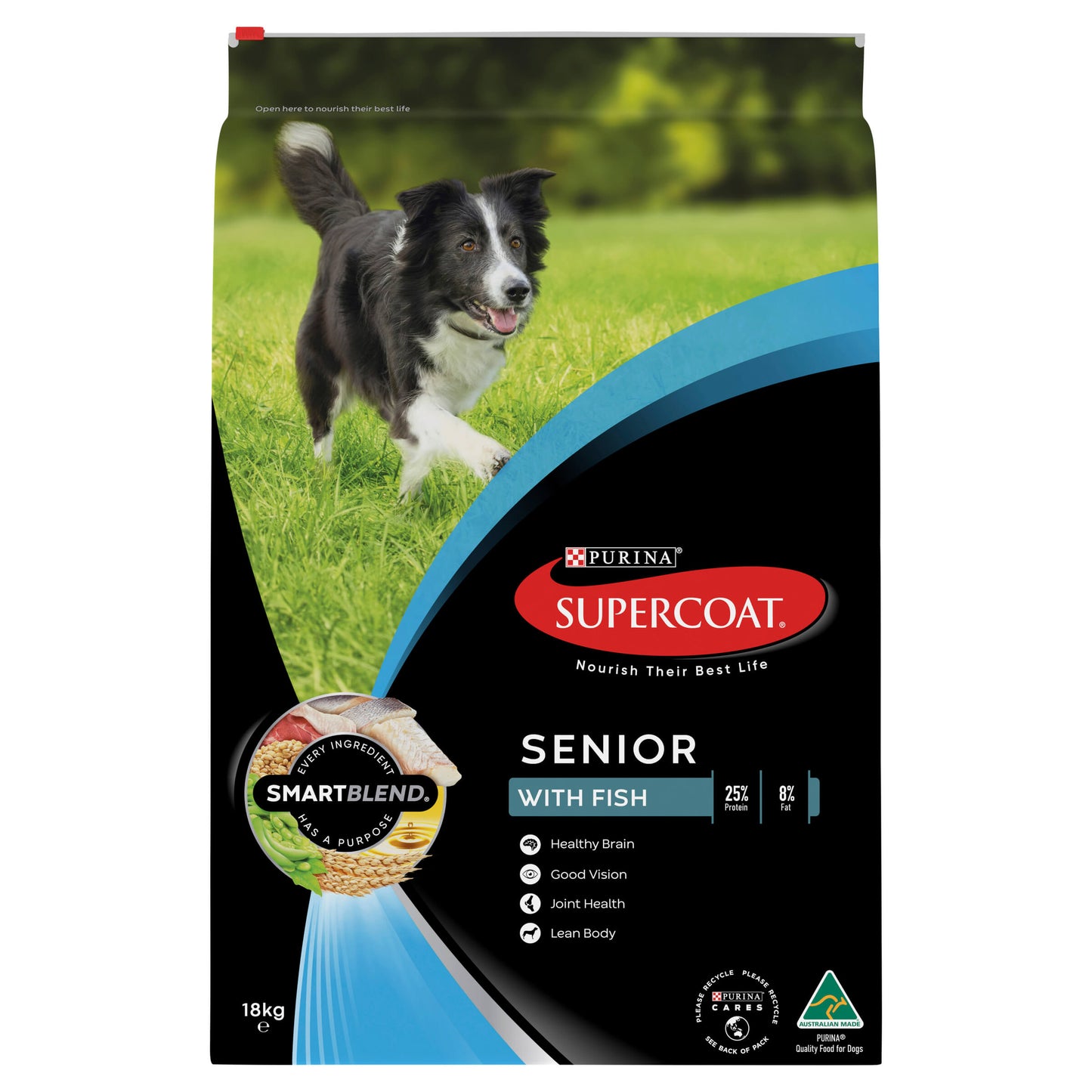 Supercoat Senior Fish Dry Dog Food 18kg