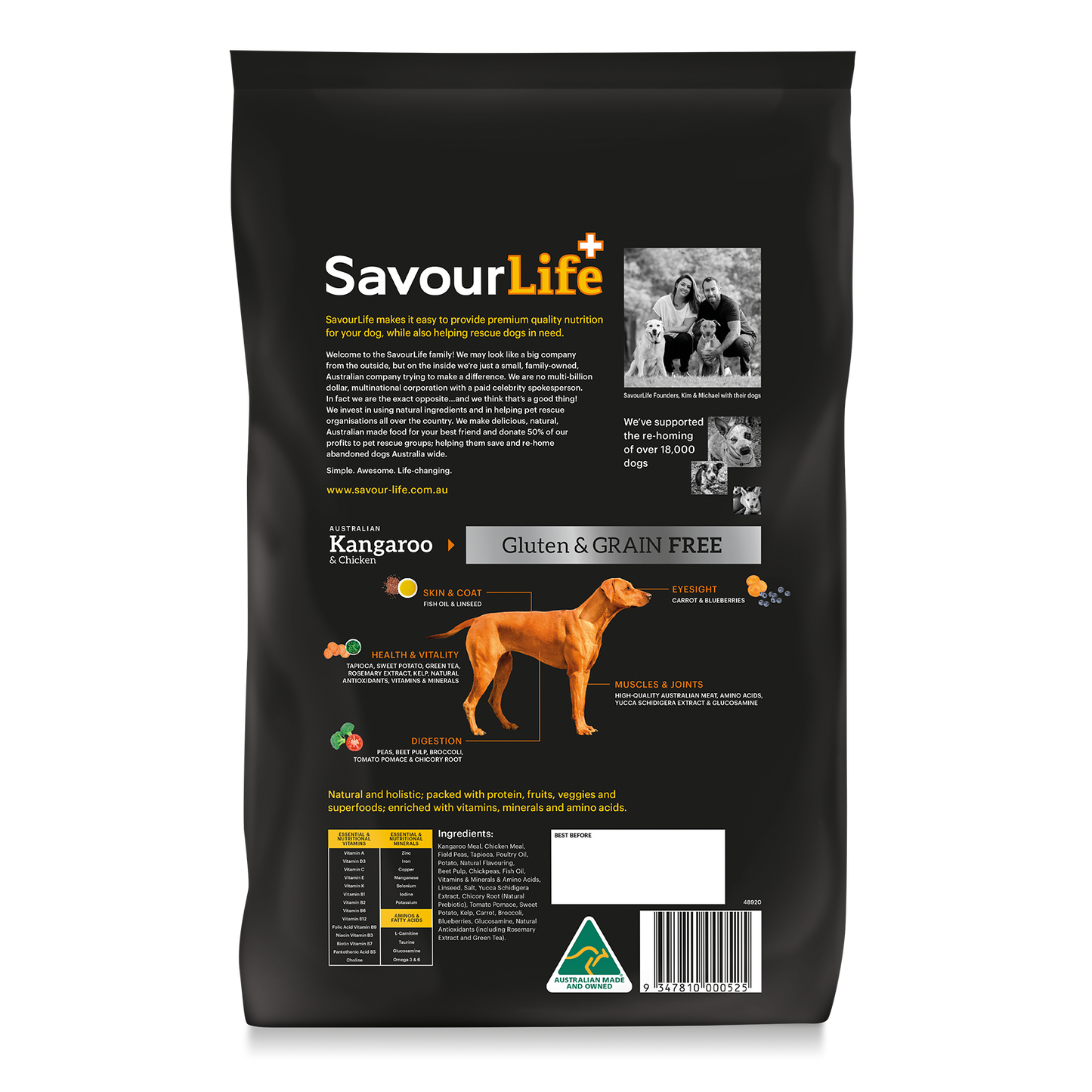 Savourlife Grain Free Australian Kangaroo & Chicken Dry Dog Food