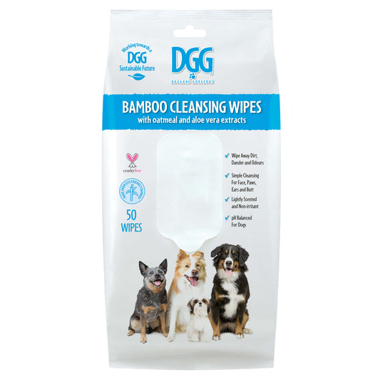 DGG Bamboo Wipes For Dog Paws, Face and Ears 50Pk