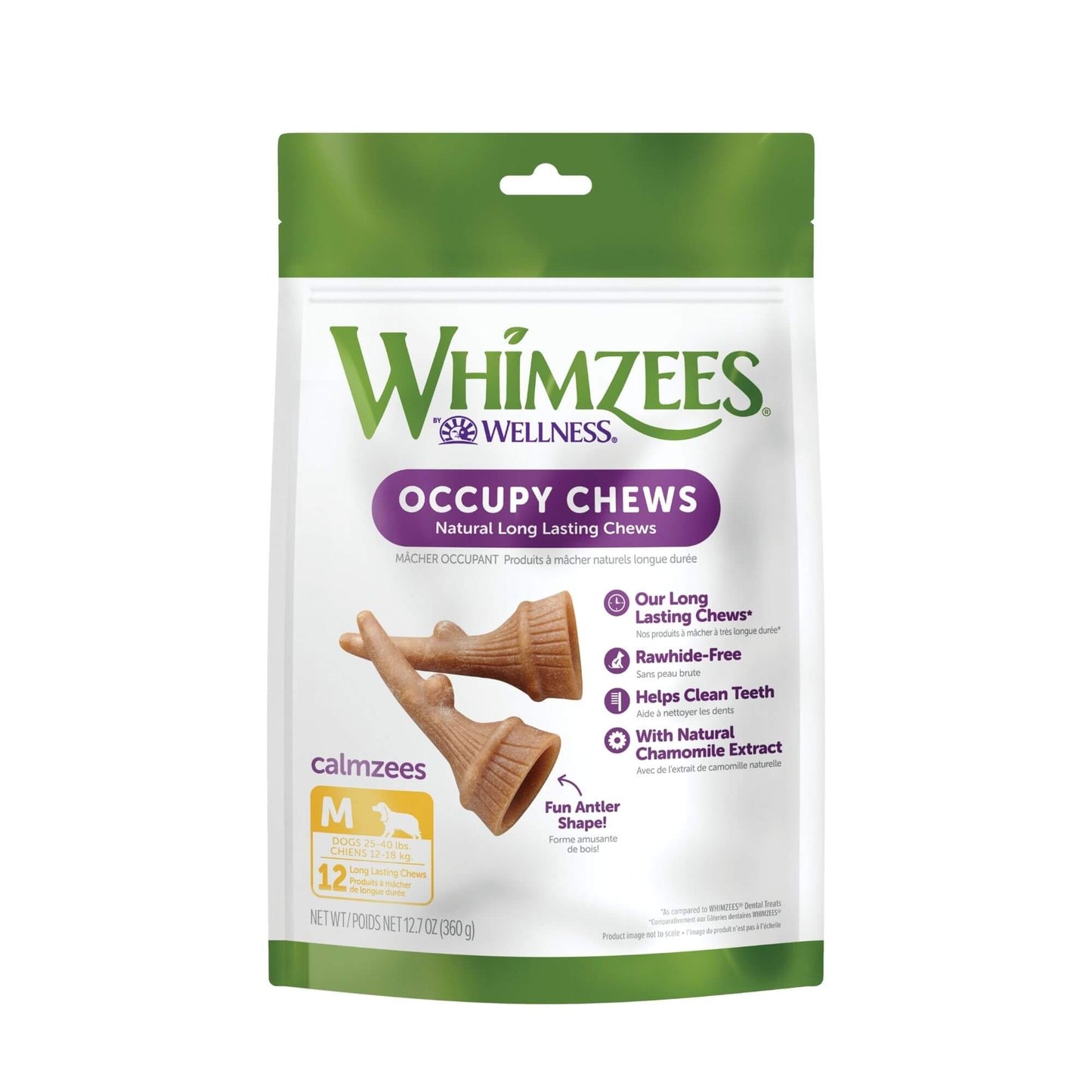 Whimzees Occupy Calmzees Chews Antlers Value Bag Medium 12pk