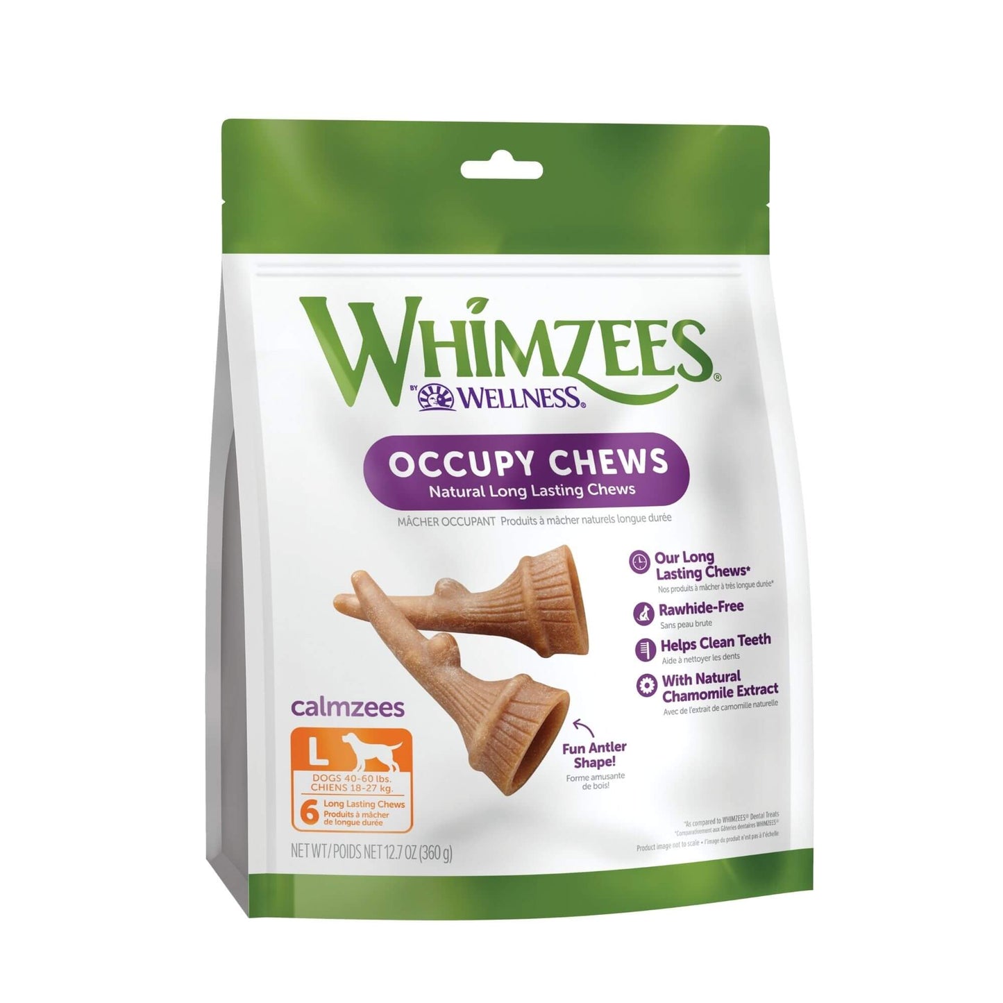 Whimzees Occupy Calmzees Chews Antlers Value Bag Large 6pk