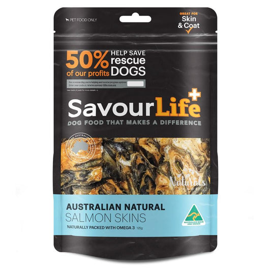 Savourlife Australian Natural Salmon Skins Dog Treats 125G