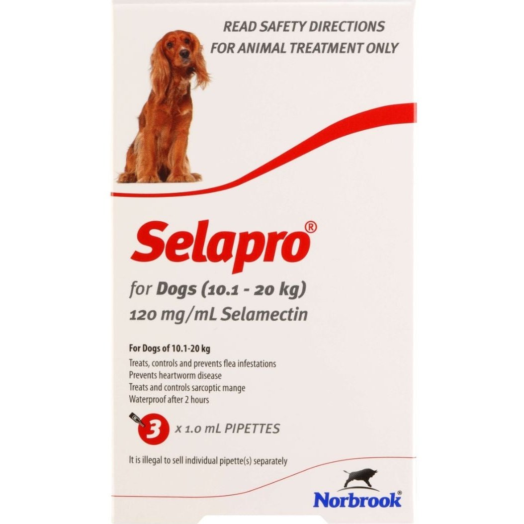 Selapro Flea & Worming Spot On Treatment 10.1-20kg Dog