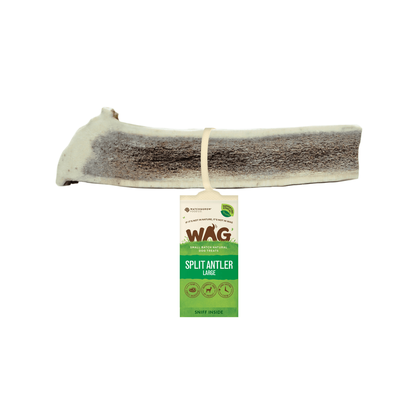 WAG Naturally Shed Split Deer Antler Long Lasting Dog Treat